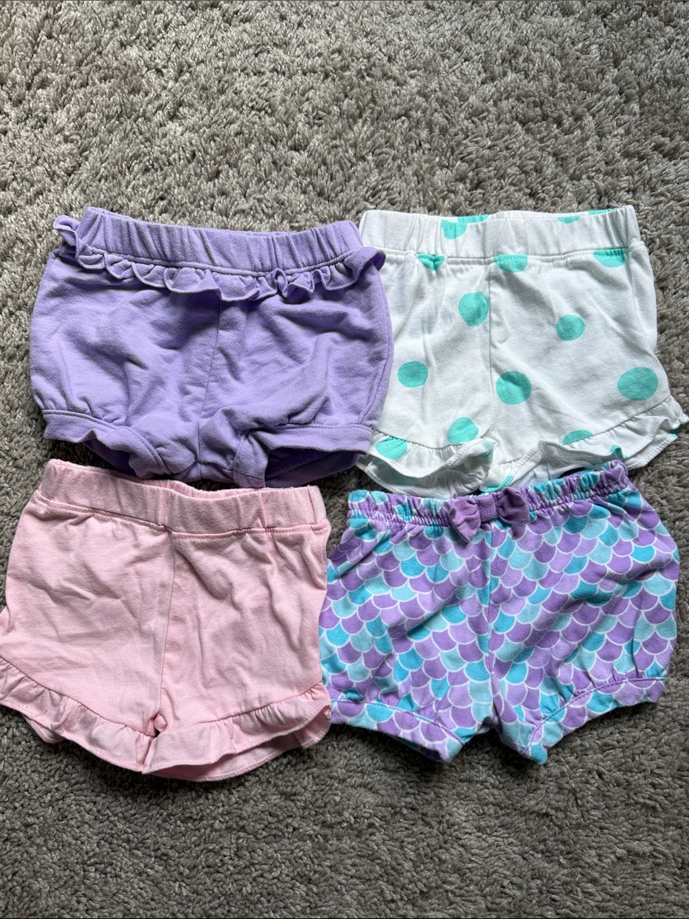 Baby Girls 6-9 months Shorts Bundle- 4 Pairs